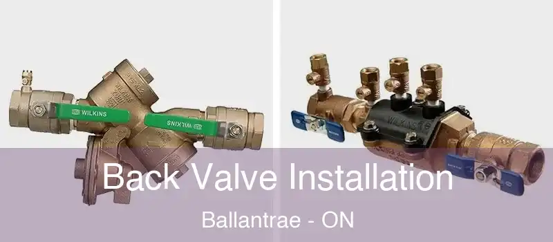  Back Valve Installation Ballantrae - ON